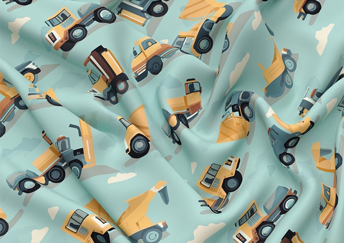 Construction Crew, Digger - Motorised Roman Blind - Image 4